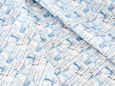 WHITE BLUE & BROWN TEXTURE PRINT PREMIUM MIX COTTON SHIRT FABRIC.